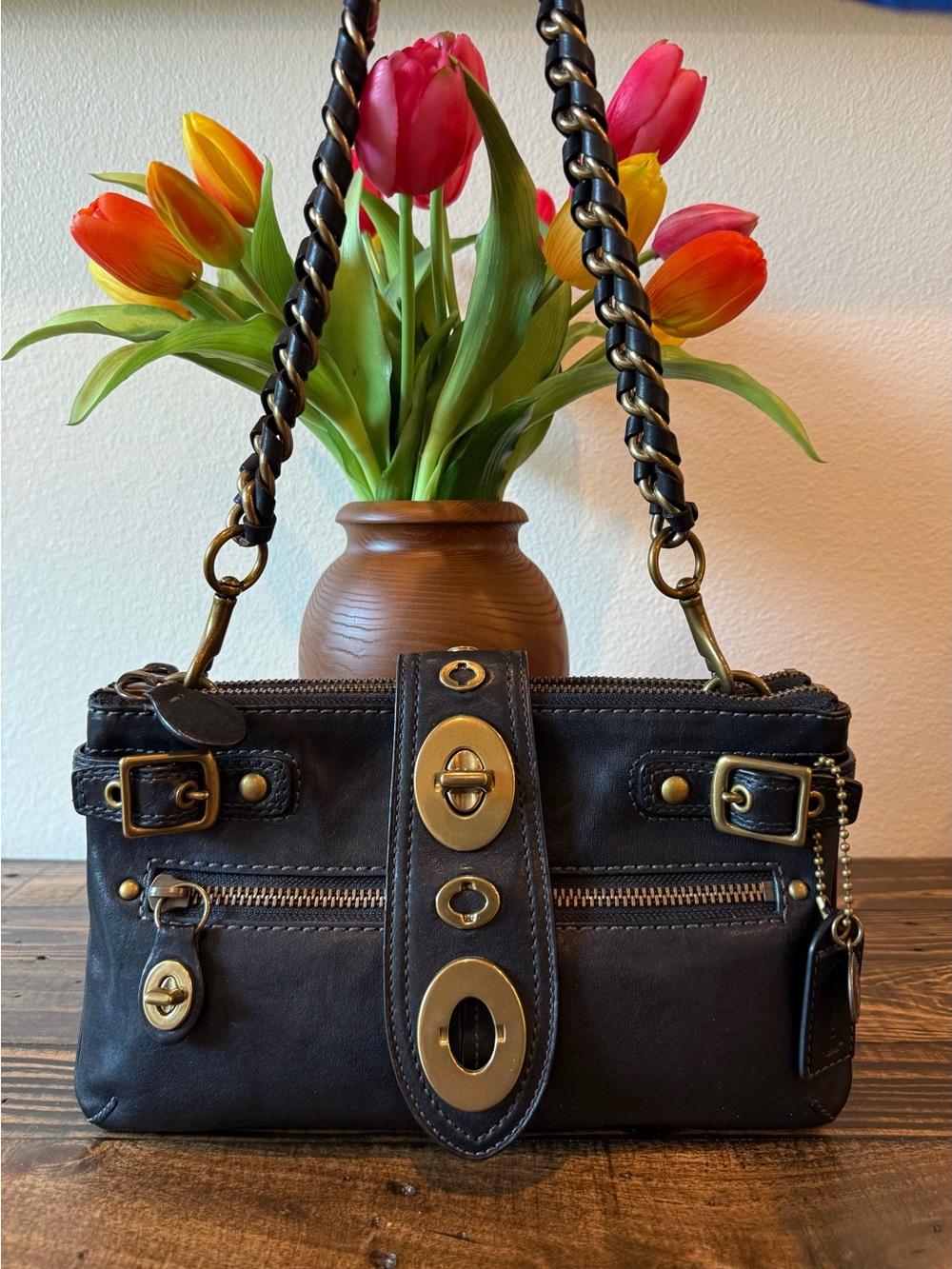❤️COACH LEGACY BRIDGET BRIDGIT BLACK LEATHER BAG VINTAGE Y2K 65TH ANNIVERSARY!❤️